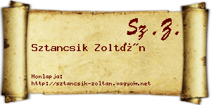 Sztancsik Zoltán névjegykártya